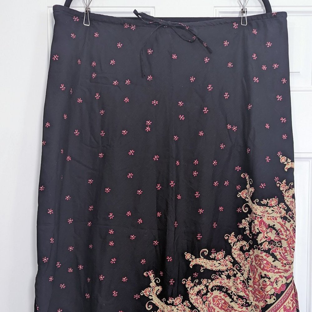 Lane Bryant Black Boho Maxi Skirt